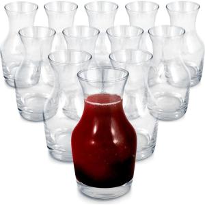 Set of 12 Mini Glass Wine Carafe, 6 oz Each, Perfect for Tasting, Champagne, Juice, or Individual Pours – Single Portion Decanter