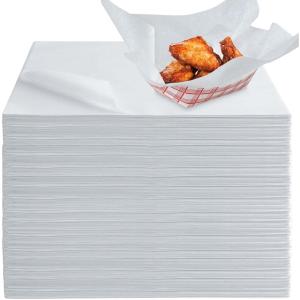 Stock Your Home 12 x 12 Grease Proof Deli Wrapper (500 Pack) – Pre Cut Natural Wax Paper Sheets – Recyclable Food Basket Liners – White Deli Papers For Sandwiches, Lining Wire Food Baskets, Food Trays
