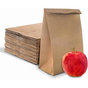 Stock Your Home 4 Lb Kraft Brown Paper Lunch Bags (500 Count) – Bulk Disposable Lunch Sacks, Small Size Blank Bag for Kids, Good for a Snack, Sandwich, Grocery Food, and Arts & Crafts Projects(Brown)