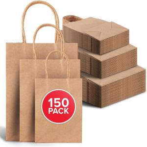 Stock Your Home 52 lb Kraft Brown Paper Bags (100 Count) – Bulk Large Grocery Bags for Shopping(Variety Pack)