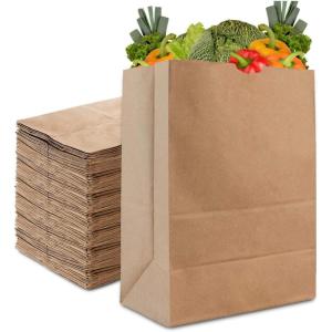 Stock Your Home 57 Lb Kraft Paper Bag (100 Count) Heavy Duty, Large Brown Paper Grocery Bags for Food Shopping, Recycling, Trash, Bulk Pack Size(57 lb / 50 Count)