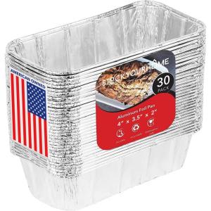 Stock Your Home Aluminum Pans Mini Loaf Pans (50 Pack) 1 Lb Aluminum Foil Tin Pans, Small Loaf Pans – 1 Pound Disposable Baking Pans Perfect for Baking Cakes, Bread Loaves – 6 x 3.5 x 2(Pans)