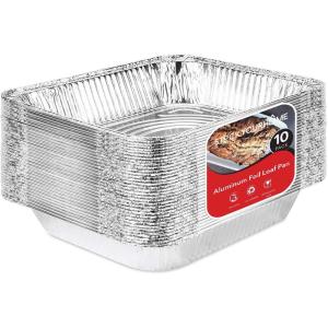 Stock Your Home Disposable Foil Pans with Lids (Set of 40) Heavy Duty Aluminum Pans with Lids (20) 9×13, (10) 8×8, (10) 1-Lb Baking Tins with Covers for Cooking, Heating, Storing, Holiday Dinner Meals(10 Pack)