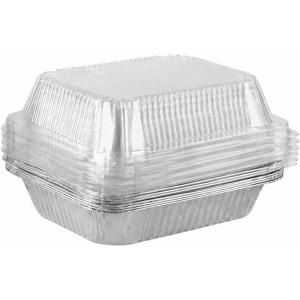 Stock Your Home Disposable Foil Pans with Lids (Set of 40) Heavy Duty Aluminum Pans with Lids (20) 9×13, (10) 8×8, (10) 1-Lb Baking Tins with Covers for Cooking, Heating, Storing, Holiday Dinner Meals(10 Pack W/Dome Lids)