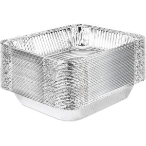 Stock Your Home Disposable Foil Pans with Lids (Set of 40) Heavy Duty Aluminum Pans with Lids (20) 9×13, (10) 8×8, (10) 1-Lb Baking Tins with Covers for Cooking, Heating, Storing, Holiday Dinner Meals(20 Pack)