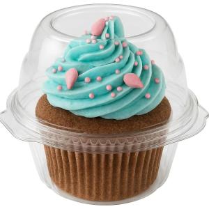 Stock Your Home Individual Cupcake Containers, 50 Pack, Cupcake Holder with Lid, Plastic Single Cupcake Container, Muffin Container, Stackable, BPA Free(25 Count)
