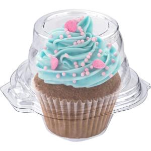 Stock Your Home Individual Cupcake Containers, 50 Pack, Cupcake Holder with Lid, Plastic Single Cupcake Container, Muffin Container, Stackable, BPA Free(50 Count)