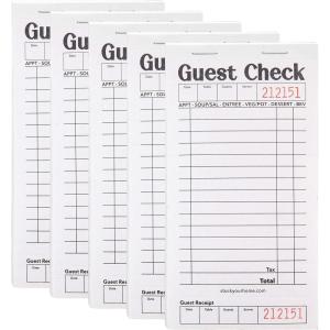 Stock Your Home Pink Guest Check Books for Servers (20 Pack) Server Note Pads, Waiter Checkbook, Food Receipt Book, Restaurant Order Pad, Paper Checks, Waitress Accessories, 1000 Total Tickets(Black/White)