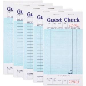 Stock Your Home Pink Guest Check Books for Servers (20 Pack) Server Note Pads, Waiter Checkbook, Food Receipt Book, Restaurant Order Pad, Paper Checks, Waitress Accessories, 1000 Total Tickets(Blue)