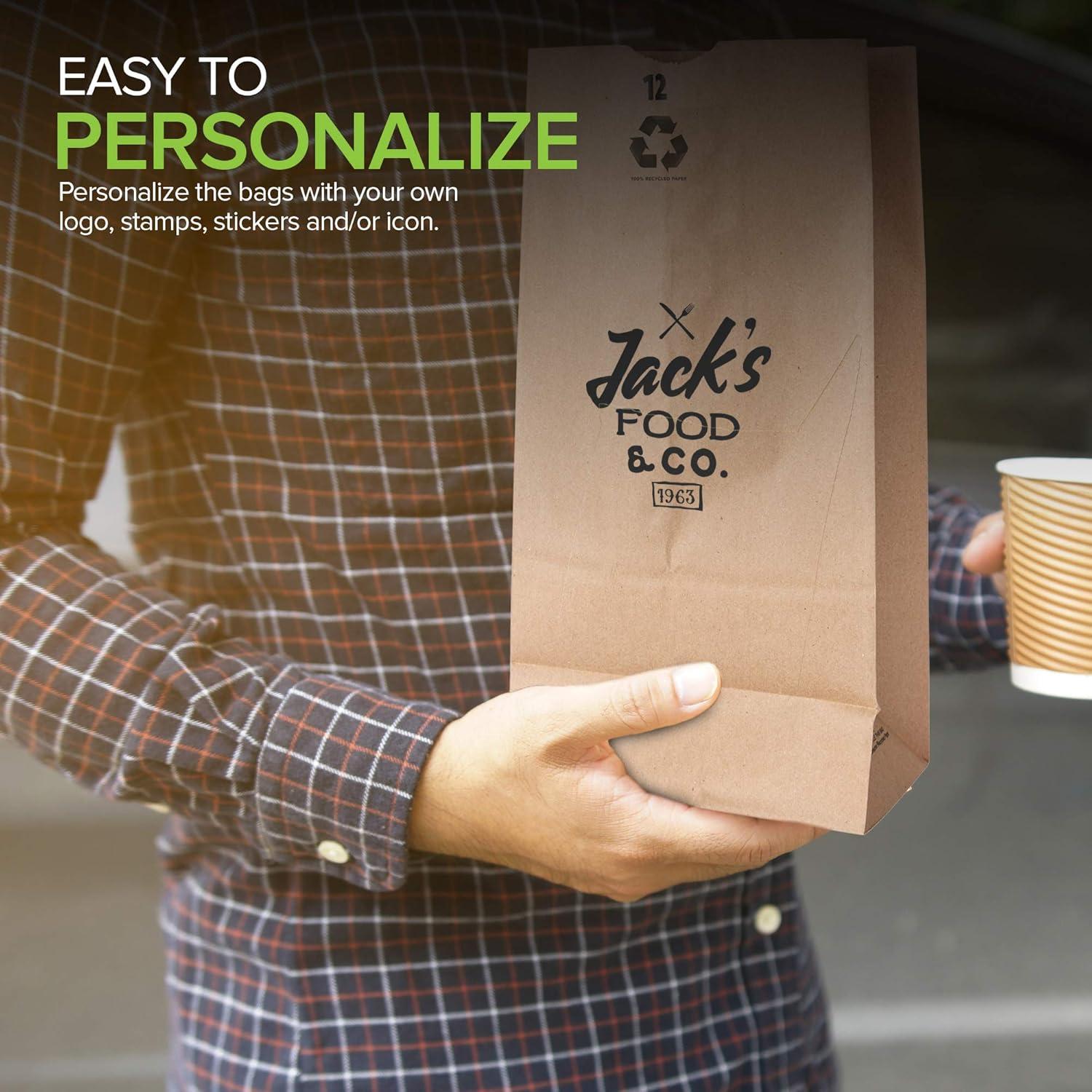 imageStock Your Home 12 Lb Kraft Big Brown Paper Lunch Bags 100 Count Bulk Disposable Lunch Sacks Large Size Blank Bag Good for Snacks Sandwiches Grocery Food and Arts amp Crafts Projects100