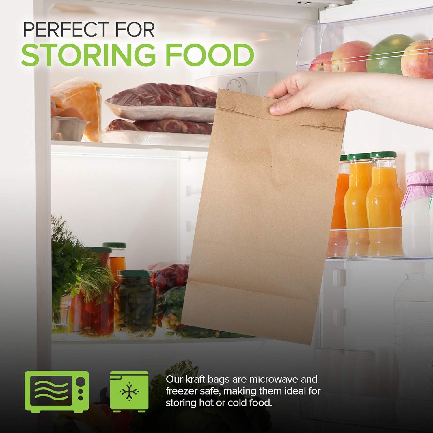 imageStock Your Home 12 Lb Kraft Big Brown Paper Lunch Bags 100 Count Bulk Disposable Lunch Sacks Large Size Blank Bag Good for Snacks Sandwiches Grocery Food and Arts amp Crafts Projects100