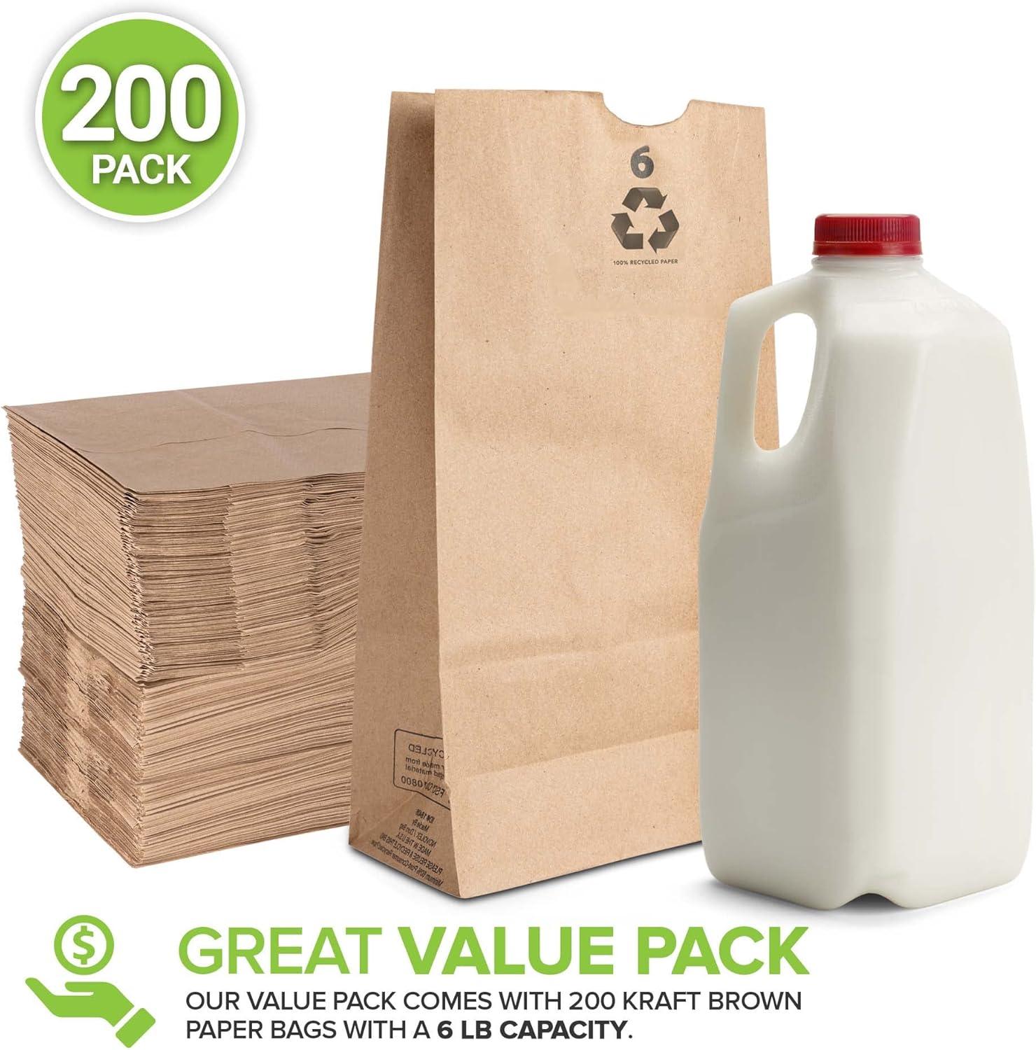 imageStock Your Home 12 Lb Kraft Big Brown Paper Lunch Bags 100 Count Bulk Disposable Lunch Sacks Large Size Blank Bag Good for Snacks Sandwiches Grocery Food and Arts amp Crafts Projects200