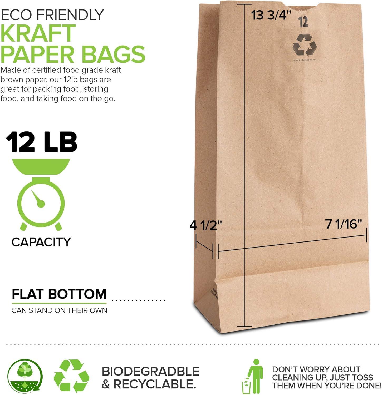 imageStock Your Home 12 Lb Kraft Big Brown Paper Lunch Bags 100 Count Bulk Disposable Lunch Sacks Large Size Blank Bag Good for Snacks Sandwiches Grocery Food and Arts amp Crafts Projects100