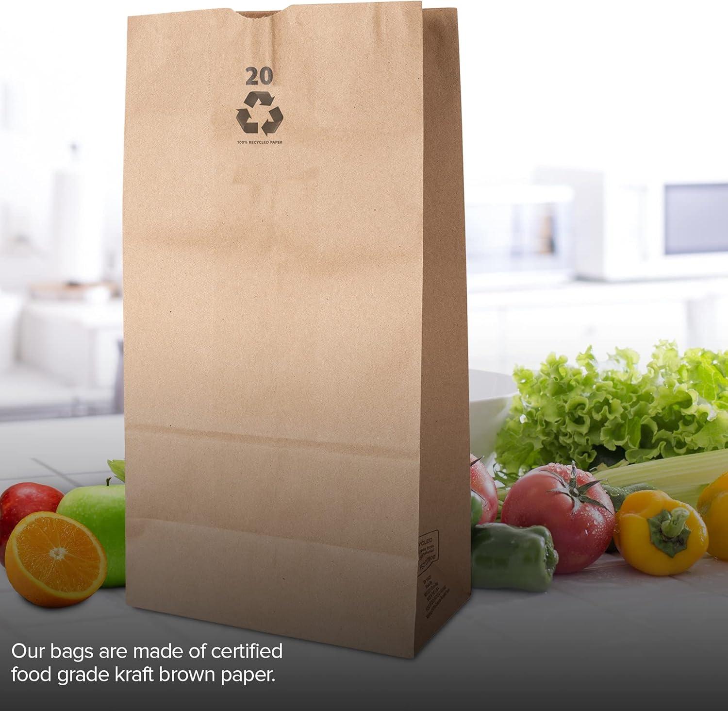 imageStock Your Home 20 Lb Kraft Big Brown Paper Bags 100 Count Bulk Disposable Liquor Bottle Sacks Extra Large Size Blank Bag Good for Big Lunch Grocery Food Shopping and Arts amp Crafts Projects100