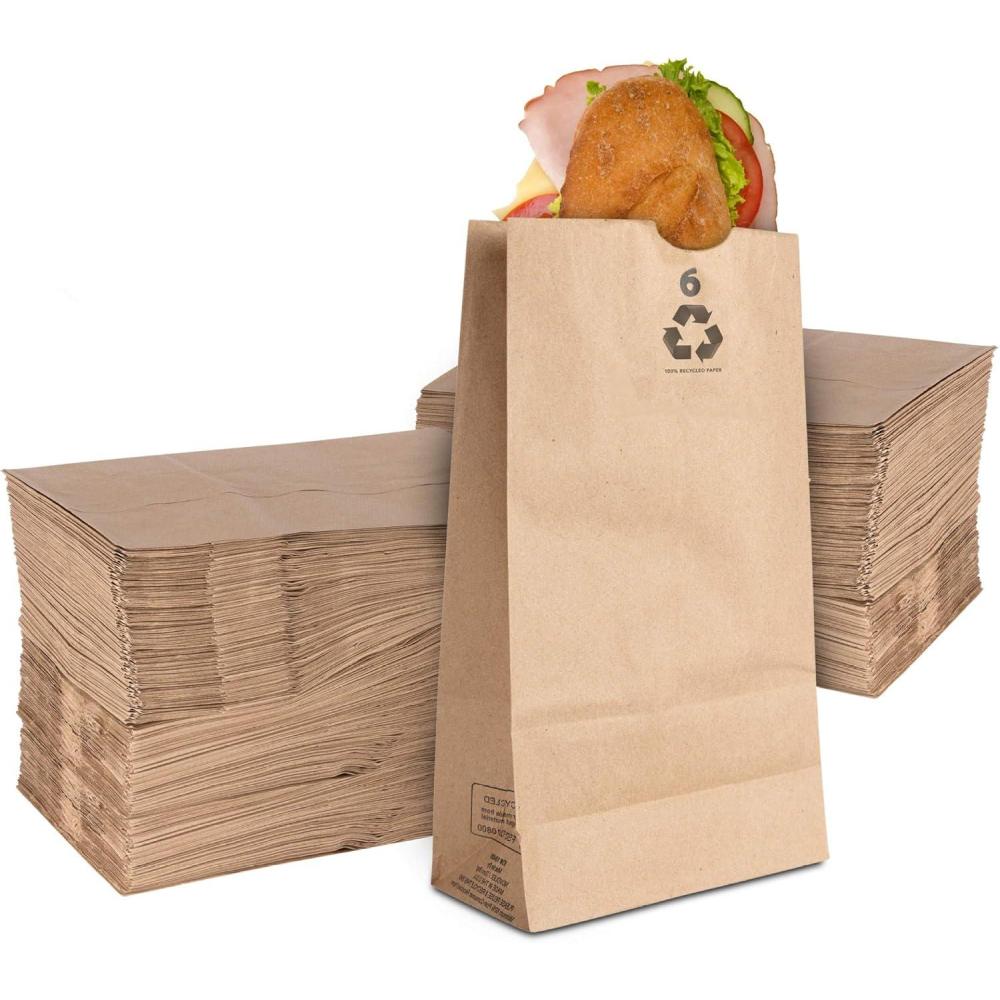 imageStock Your Home 12 Lb Kraft Big Brown Paper Lunch Bags 100 Count Bulk Disposable Lunch Sacks Large Size Blank Bag Good for Snacks Sandwiches Grocery Food and Arts amp Crafts Projects200