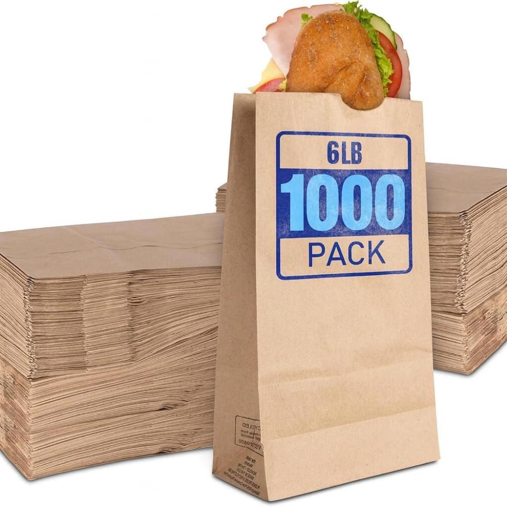 imageStock Your Home 12 Lb Kraft Big Brown Paper Lunch Bags 100 Count Bulk Disposable Lunch Sacks Large Size Blank Bag Good for Snacks Sandwiches Grocery Food and Arts amp Crafts Projects1000