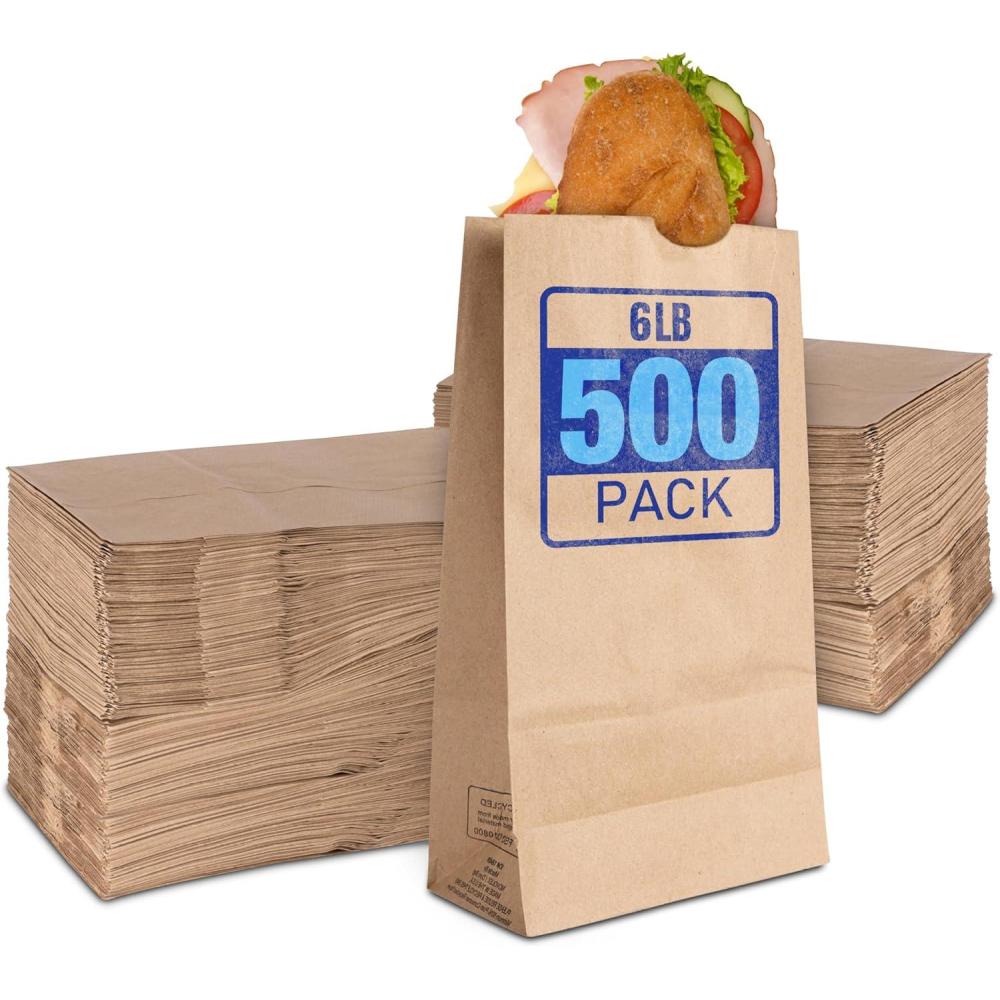 imageStock Your Home 12 Lb Kraft Big Brown Paper Lunch Bags 100 Count Bulk Disposable Lunch Sacks Large Size Blank Bag Good for Snacks Sandwiches Grocery Food and Arts amp Crafts Projects500