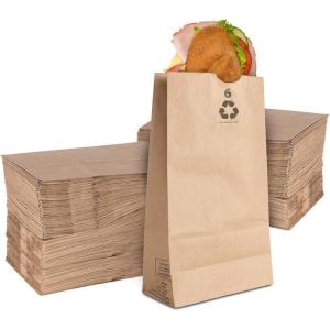 Stock Your Home 12 Lb Kraft Big Brown Paper Lunch Bags (100 Count) – Bulk Disposable Lunch Sacks, Large Size Blank Bag, Good for Snacks, Sandwiches, Grocery Food, and Arts & Crafts Projects(200)