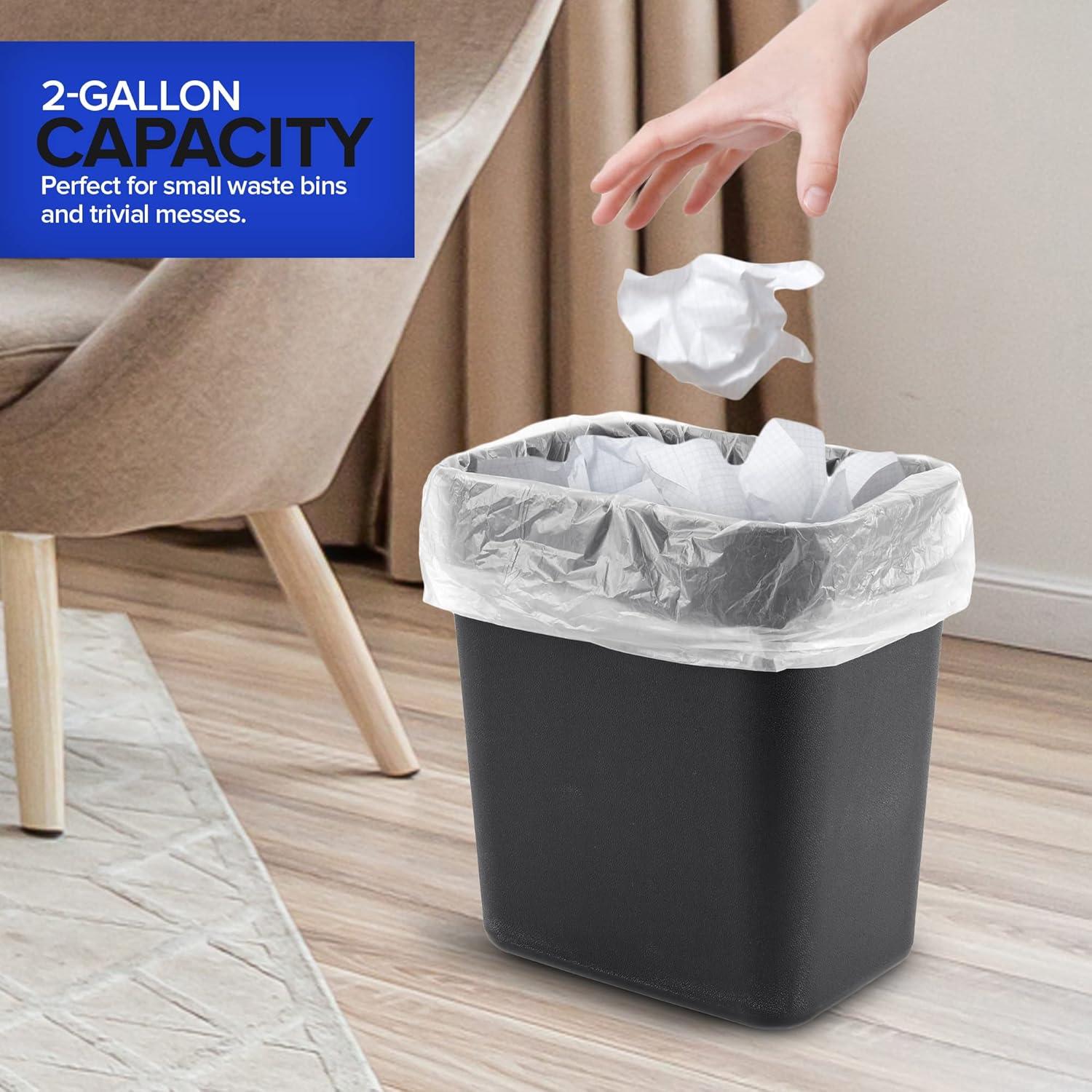 imageStock Your Home 2 Gallon Unscented Small Garbage Bags 100 Count Leakproof Versatile Usage GrabnGo100 Pack