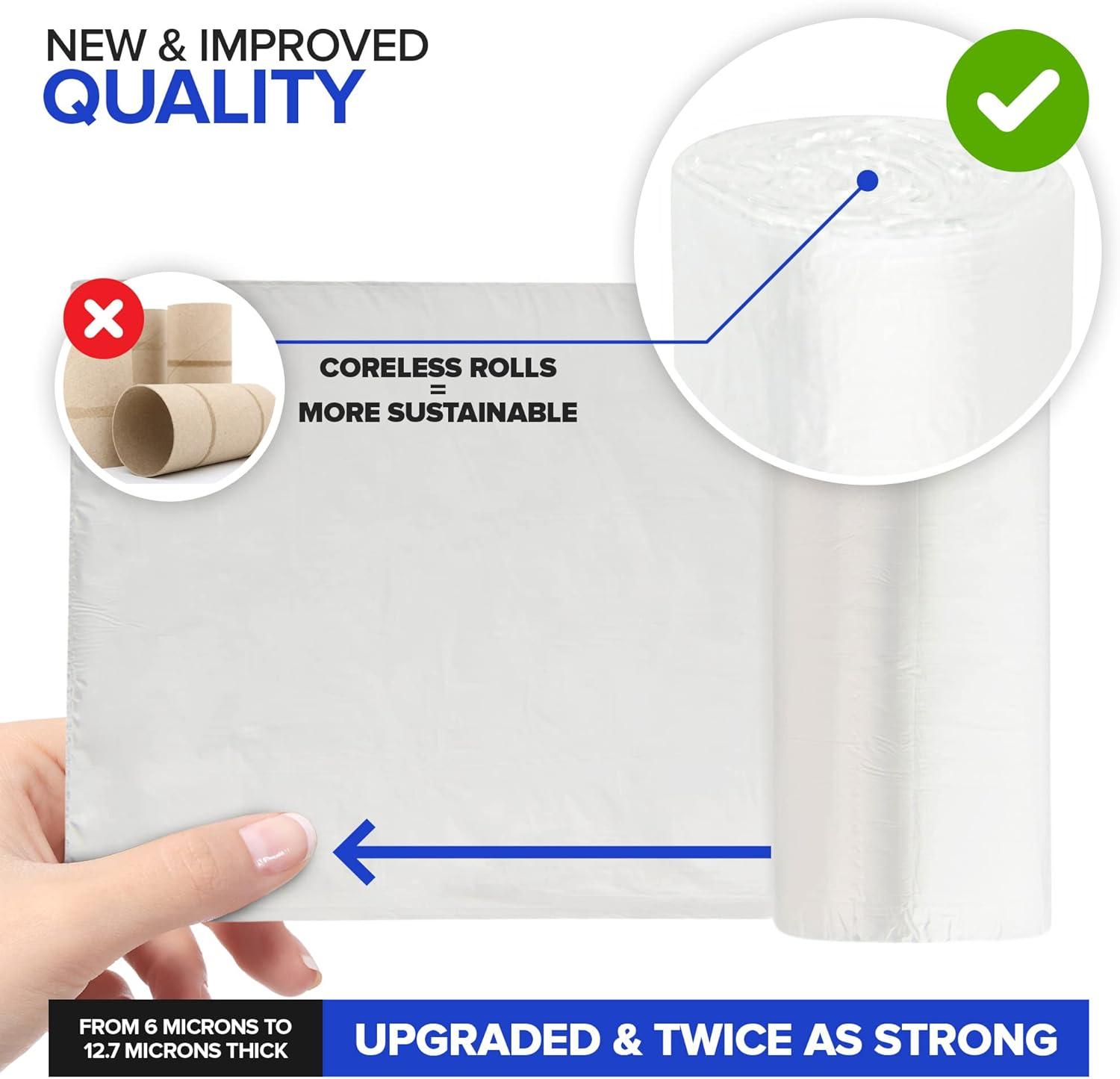 imageStock Your Home 2 Gallon Unscented Small Garbage Bags 100 Count Leakproof Versatile Usage GrabnGo100 Pack