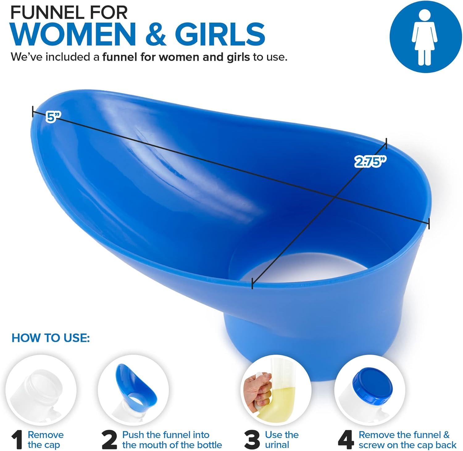 imageUnisex Urinal Bottle 2 Pack Portable Urinal for Women amp Men Female Urinal with Lid 32 Oz Female Urination Device Women Pee Funnel Cup for Emergency Travel Car amp Camping Stock Your Home