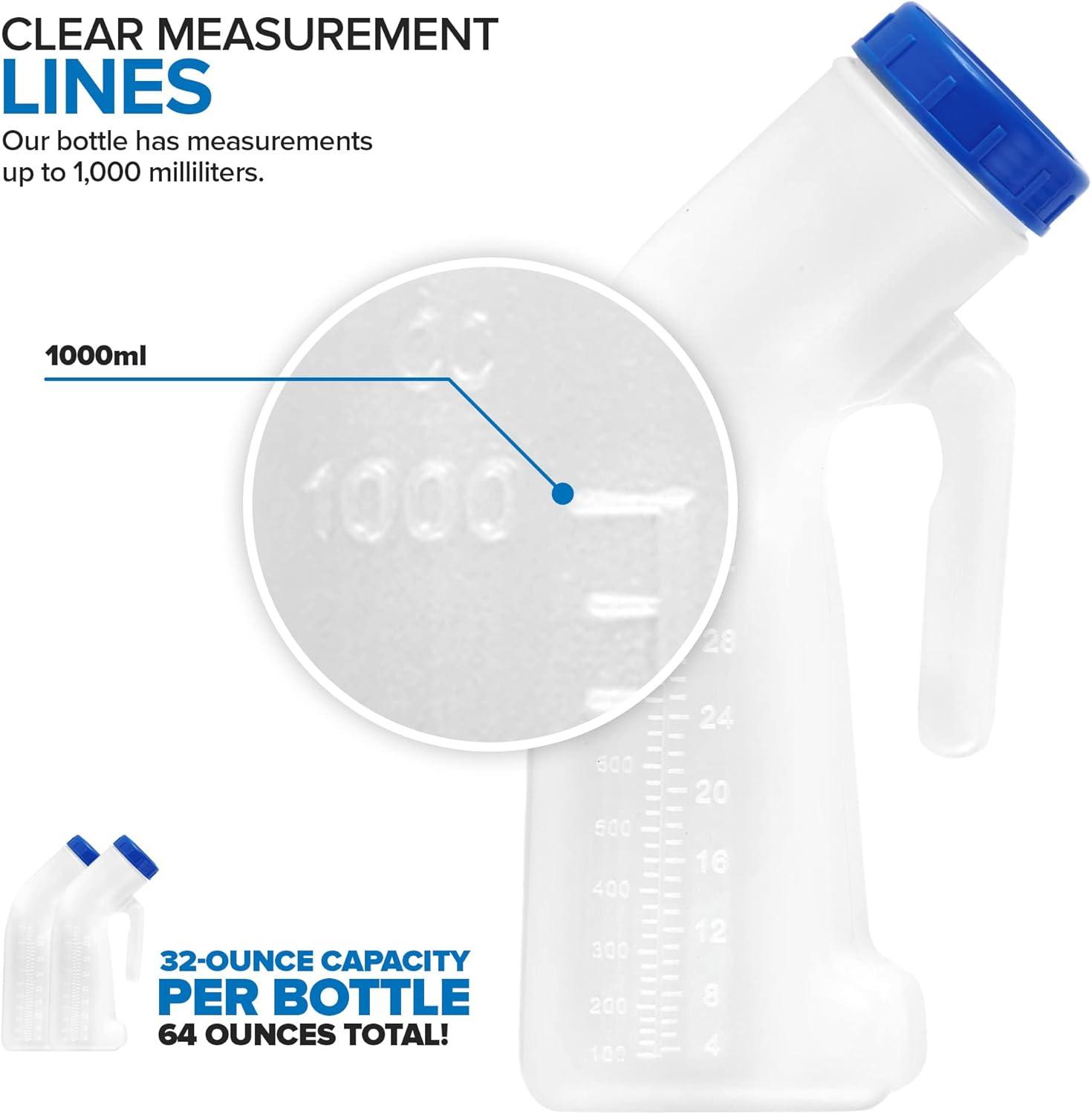 imageUnisex Urinal Bottle 2 Pack Portable Urinal for Women amp Men Female Urinal with Lid 32 Oz Female Urination Device Women Pee Funnel Cup for Emergency Travel Car amp Camping Stock Your Home