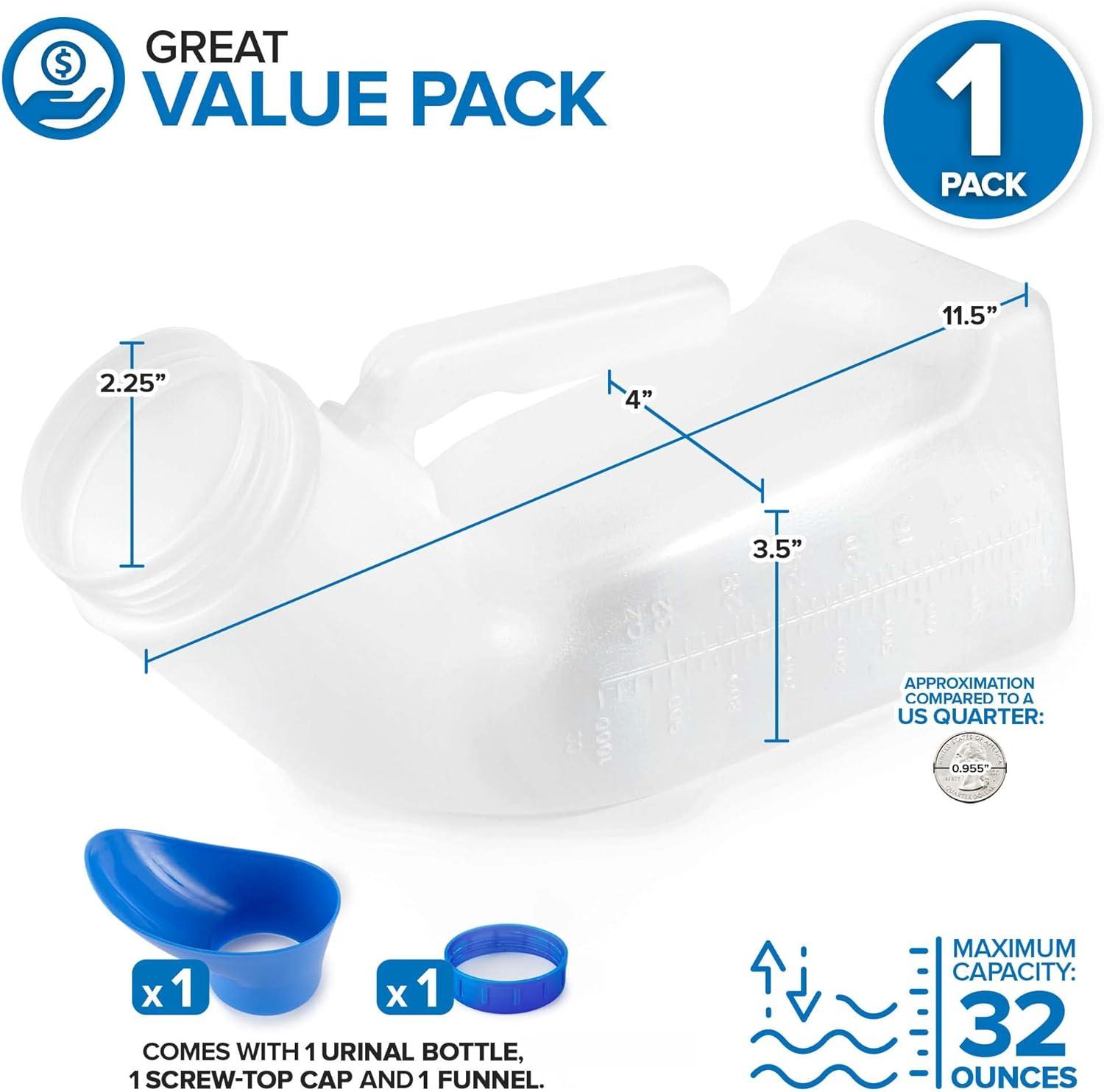 imageUnisex Urinal Bottle 2 Pack Portable Urinal for Women amp Men Female Urinal with Lid 32 Oz Female Urination Device Women Pee Funnel Cup for Emergency Travel Car amp Camping Stock Your Home