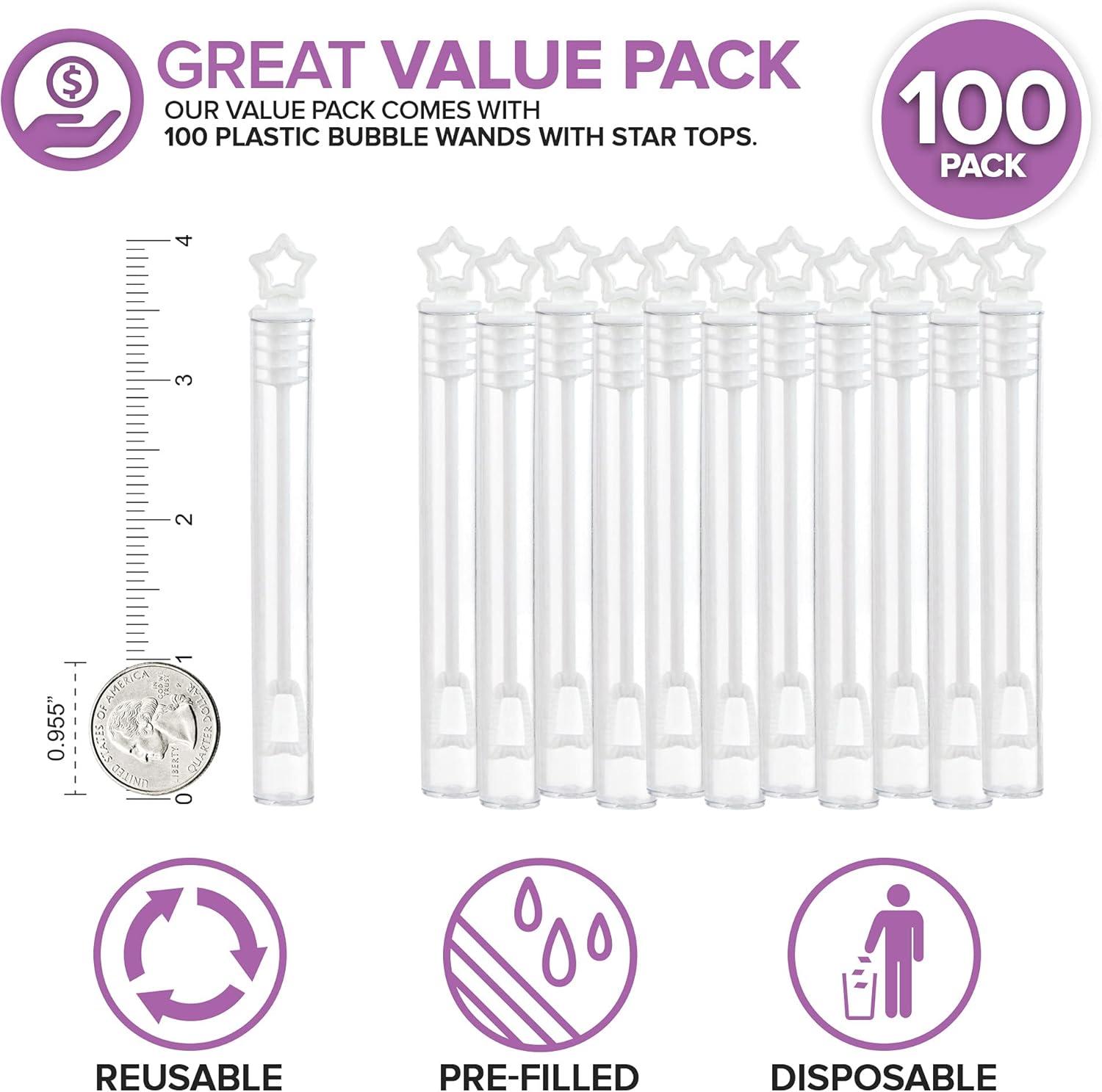 imageWedding Bubbles Bulk White Star Top Wands 100 Count Individual Mini Bubble Wand Favors for Weddings Celebration Party Favor for Guests Stock Your HomeStar Top