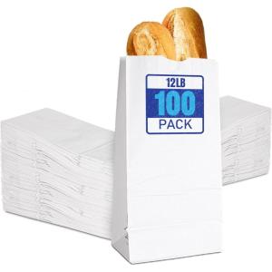 Stock Your Home 12 Lb Lunch Bags (100 Count) Eco Friendly Bags for Packing Lunch & Snacks – Blank Bags for Arts & Crafts Projects(12 lb / 100 Count)