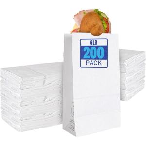Stock Your Home 12 Lb Lunch Bags (100 Count) Eco Friendly Bags for Packing Lunch & Snacks – Blank Bags for Arts & Crafts Projects(6 lb / 200 Count)