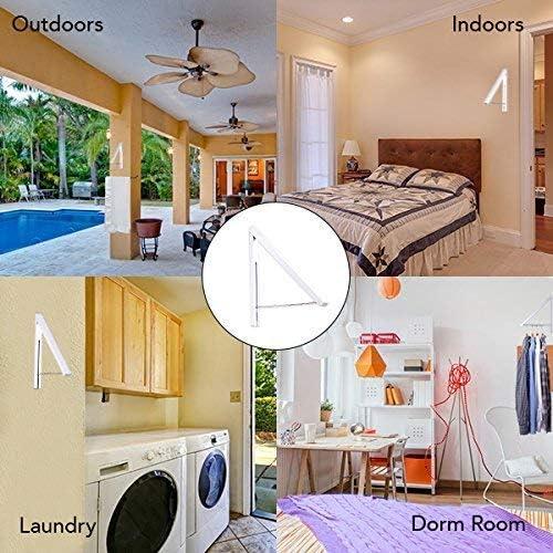 imageSingle Foldable Clothing Rack WallMounted Retractable Clothes Hanger for Laundry Dryer Room Hanging Drying Rod Small Collapsible Folding Garment Racks Dorm Accessories ChromeWhite
