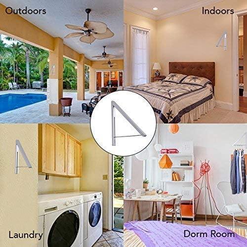imageSingle Foldable Clothing Rack WallMounted Retractable Clothes Hanger for Laundry Dryer Room Hanging Drying Rod Small Collapsible Folding Garment Racks Dorm Accessories ChromeChrome