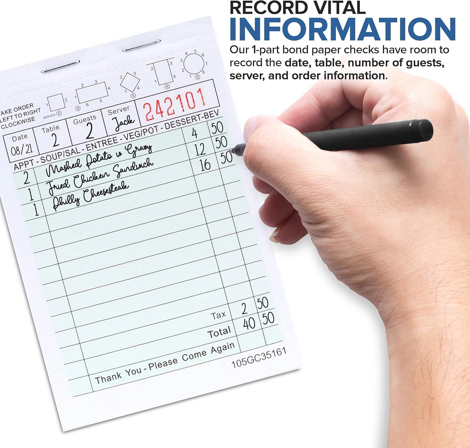image325 x 5125 Mini Guest Check Pads 10 Pack Small Detachable Checks 1 Part Green Paper Guest Check Pads Small Server Notepads amp Waitress Order Pads Check Pads for Diners Stock Your Home