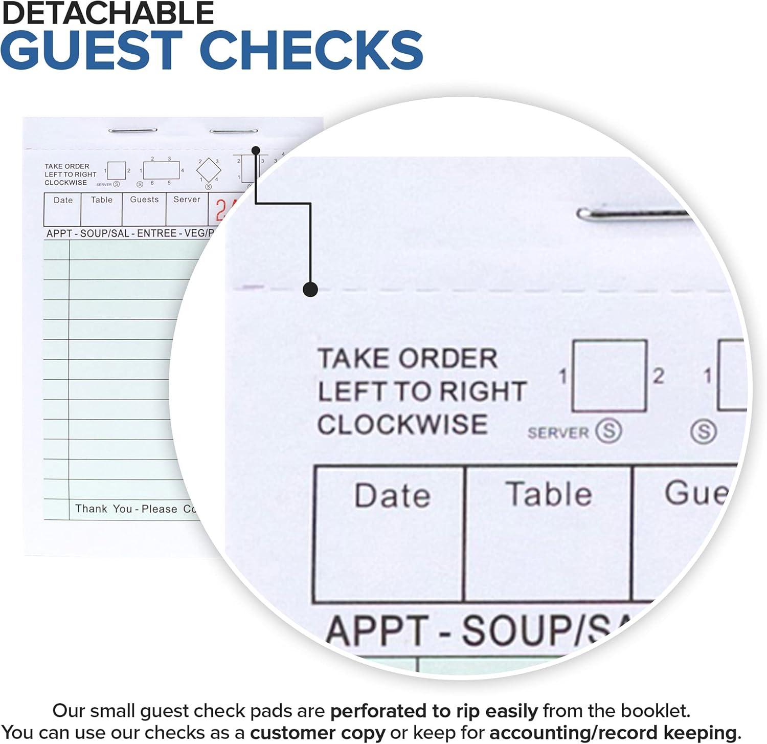 3.25 x 5.125 Mini Guest Check Pads (10 Pack) – Small Detachable Checks ...
