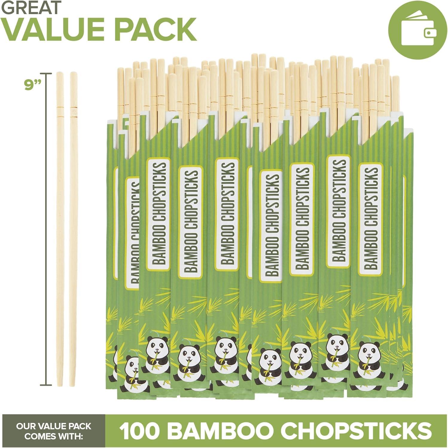imageStock Your Home Disposable Bamboo Chopsticks 200 Count Bulk Separated Chopsticks for Sushi Chinese Japanese and Asian Food Smooth Wooden Chop Sticks100