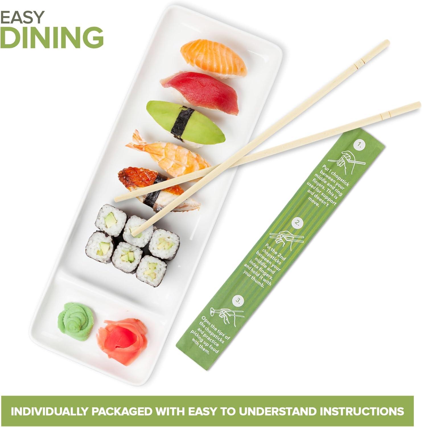 imageStock Your Home Disposable Bamboo Chopsticks 200 Count Bulk Separated Chopsticks for Sushi Chinese Japanese and Asian Food Smooth Wooden Chop Sticks100