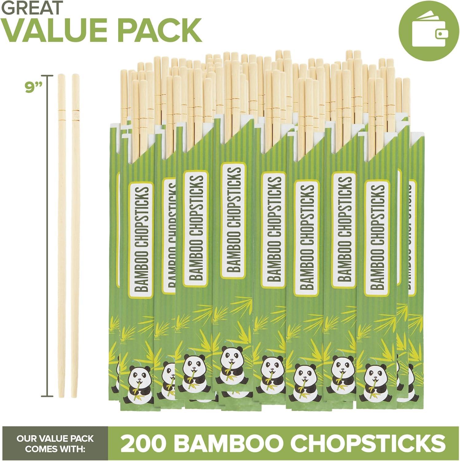 imageStock Your Home Disposable Bamboo Chopsticks 200 Count Bulk Separated Chopsticks for Sushi Chinese Japanese and Asian Food Smooth Wooden Chop Sticks200