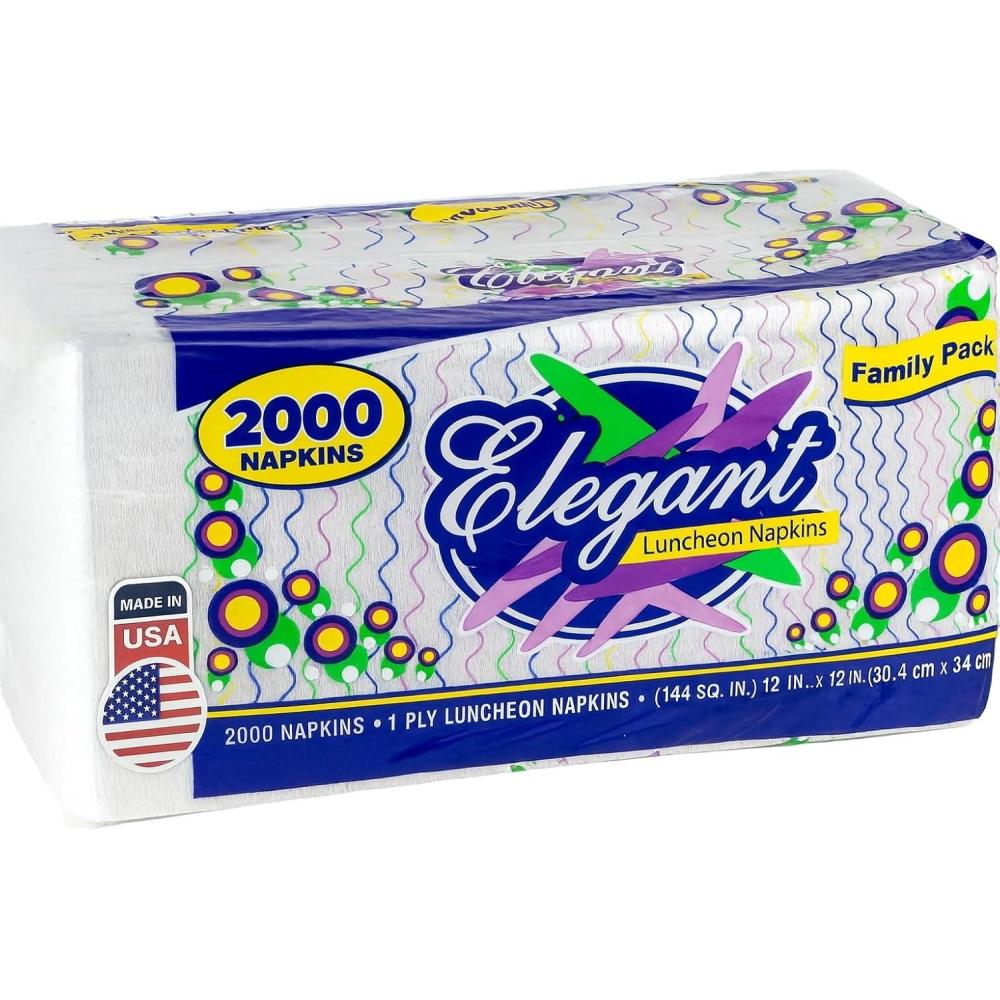 imageStock Your Home 12 Inch Disposable Napkins  1 Ply White Dinner Napkins  Paper Napkins for Dinner Parties Crafts Daily Use  1000 Pack2000 Count