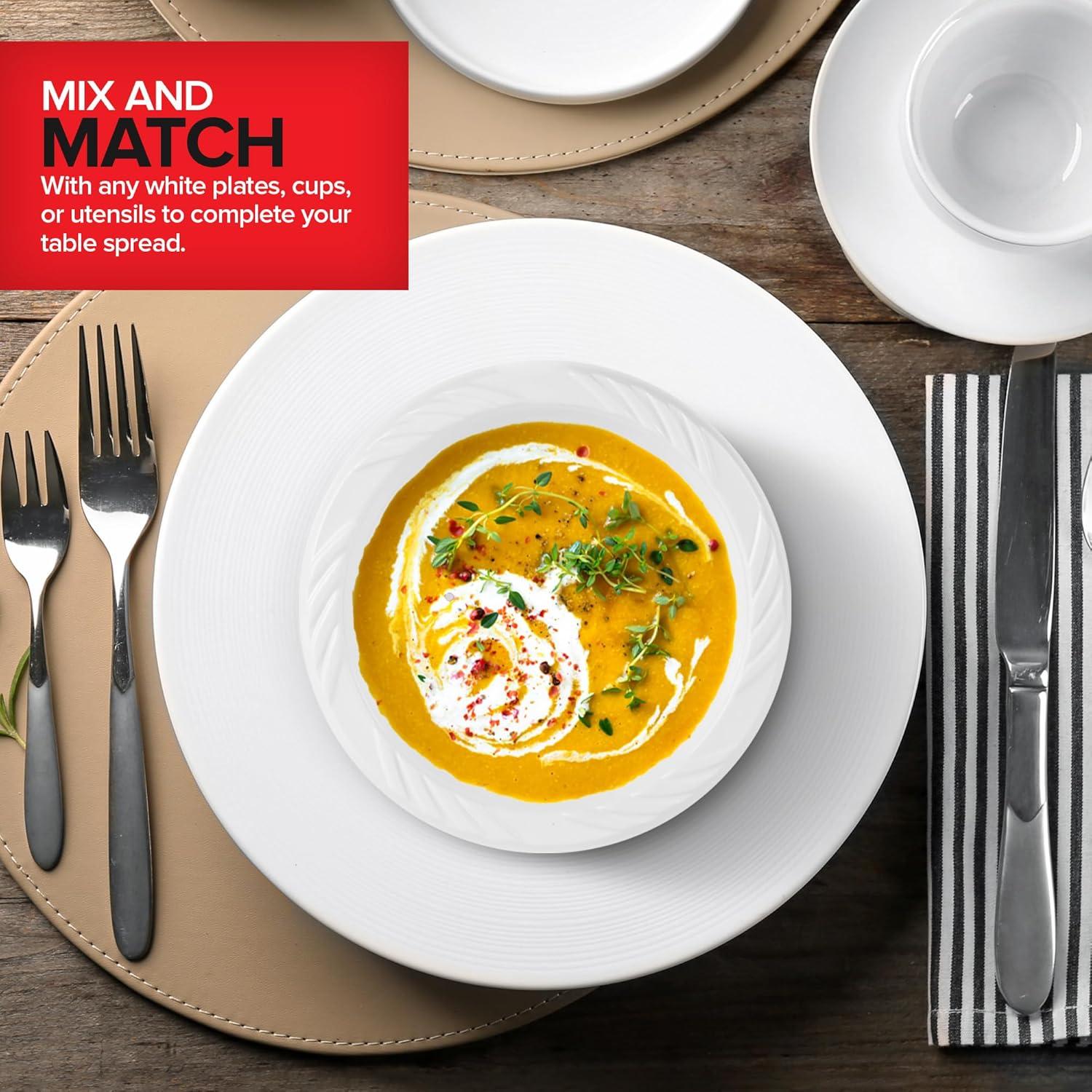 imageStock Your Home 120 Pack 12 oz Elegant White Plastic Bowls for Parties Small Disposable Bowl for Fancy Dinner or Cocktail Party Soup and Salad Thick and Sturdy240