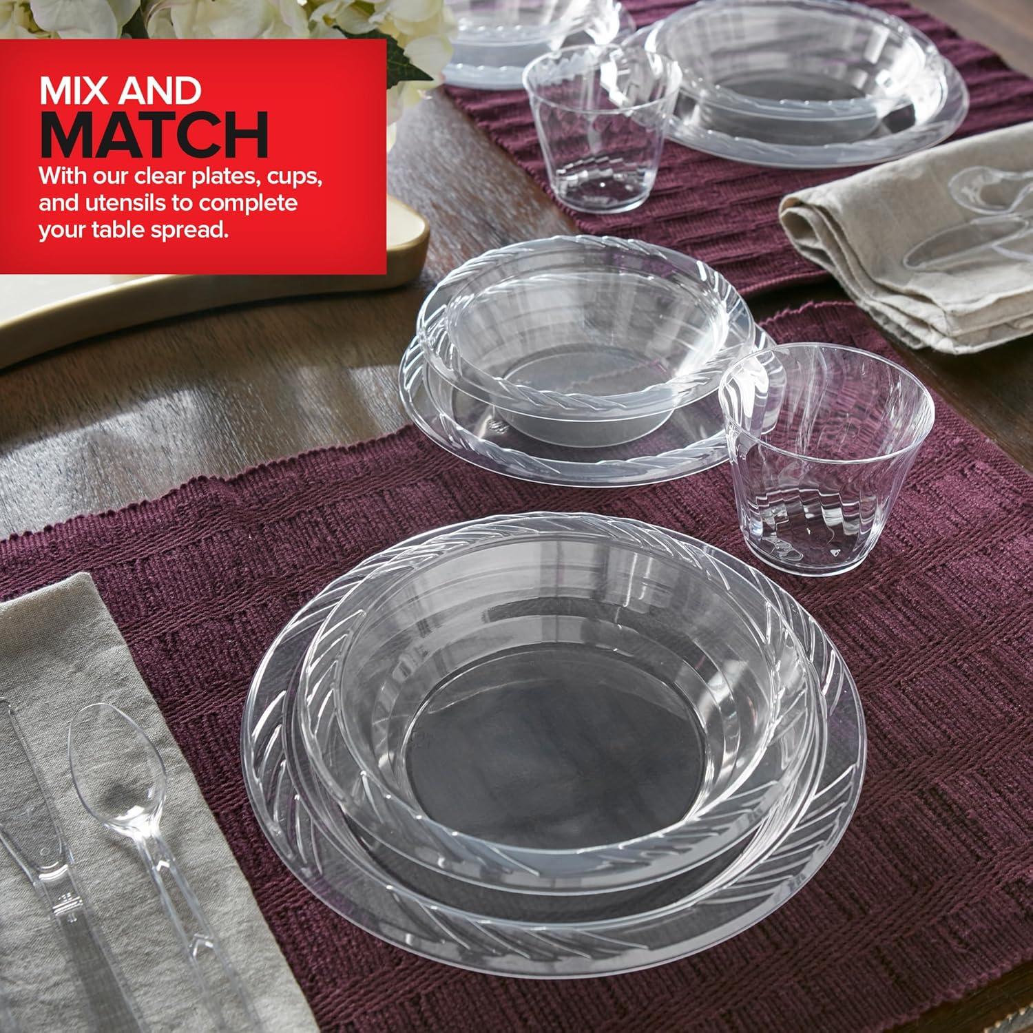 imageStock Your Home 40 Pack 12 oz Elegant Clear Plastic Bowls for Parties Small Disposable Bowl for Fancy Dinner or Cocktail Party Soup and Salad Thick and Sturdy40