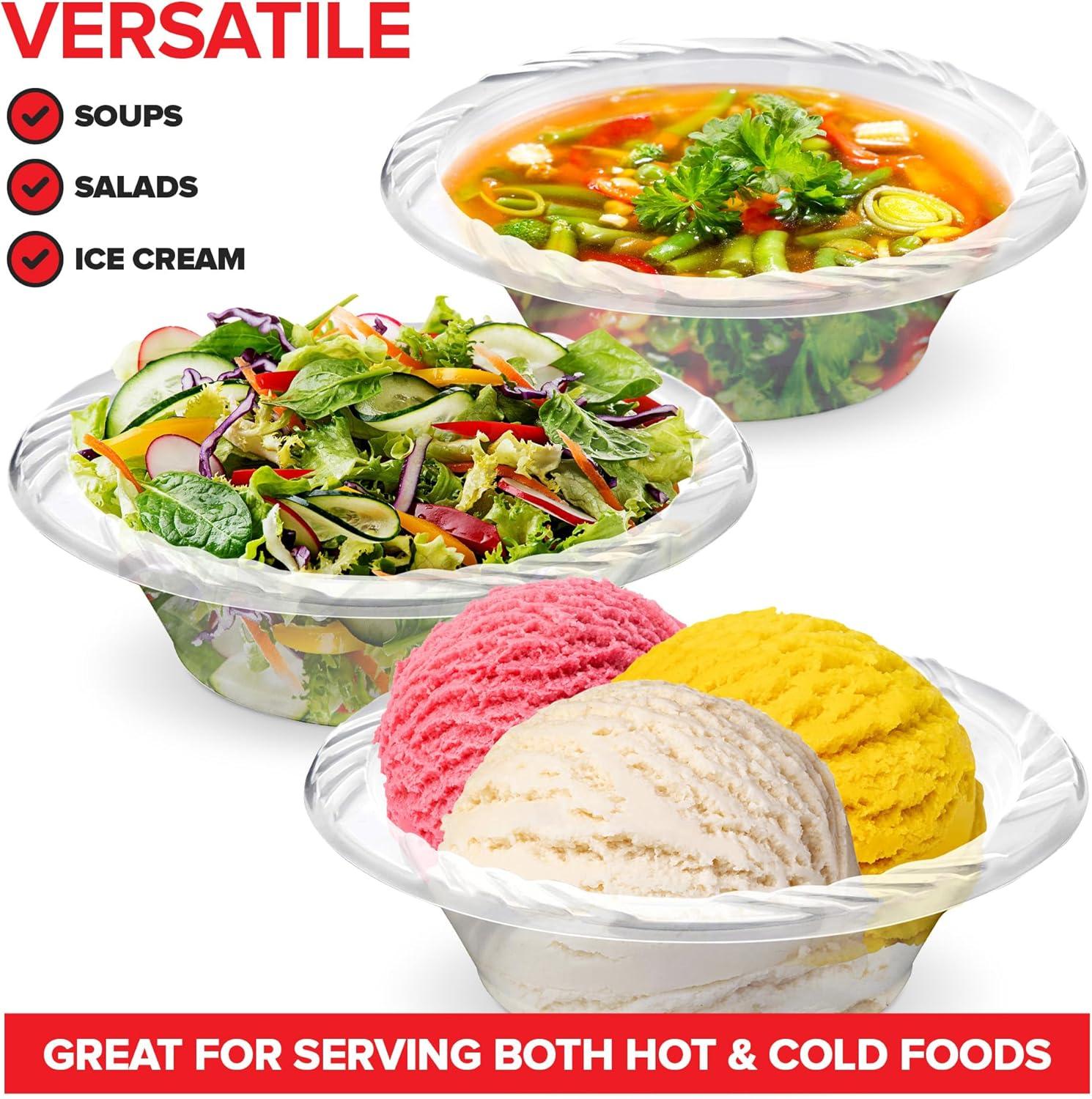 imageStock Your Home 40 Pack 12 oz Elegant Clear Plastic Bowls for Parties Small Disposable Bowl for Fancy Dinner or Cocktail Party Soup and Salad Thick and Sturdy40
