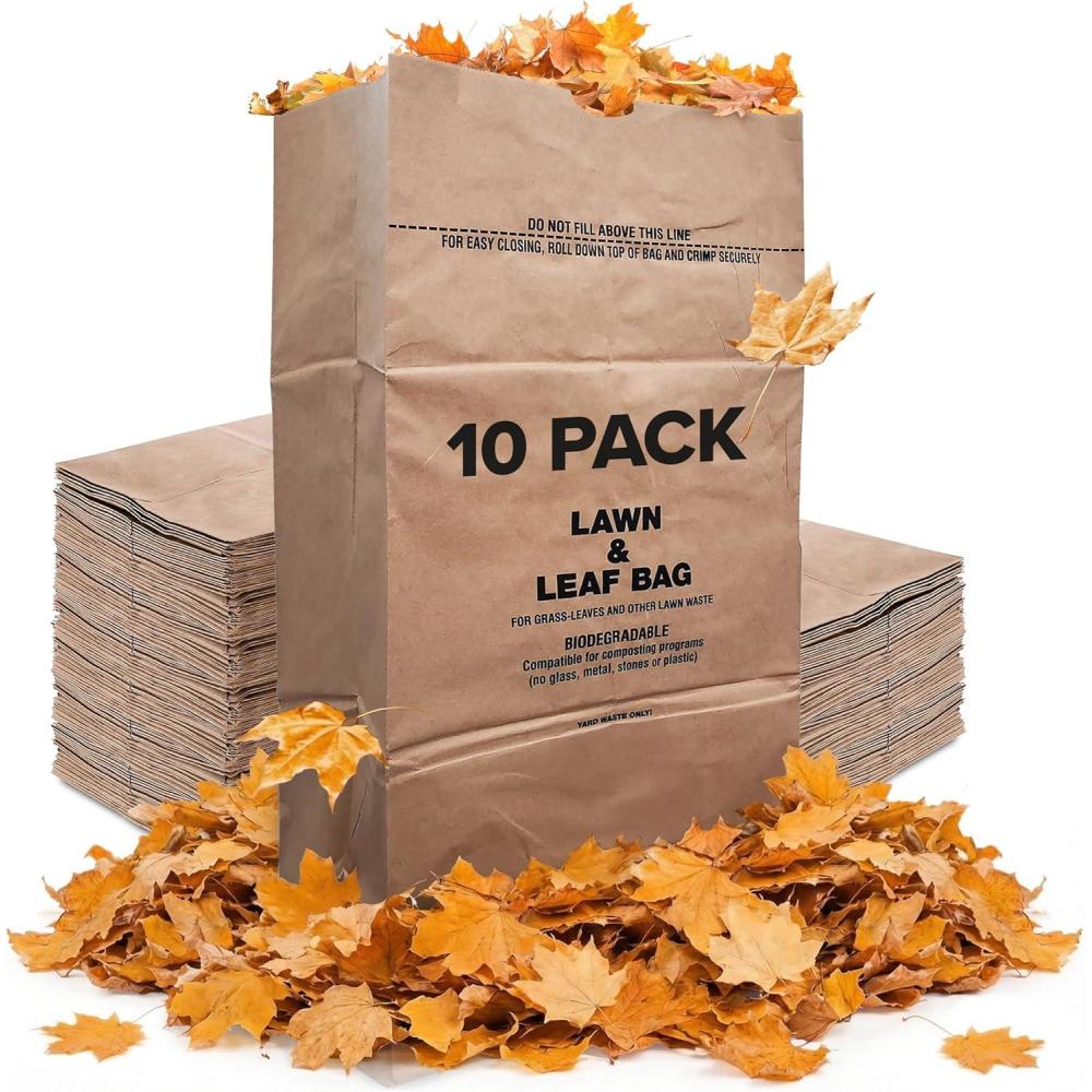 image30 Gallon Kraft Lawn and Leaf Bags 20 Pack EcoFriendly Heavy Duty Large Paper Trash Bags Tear Resistant Yard Waste Bags for Grass Clippings Wet and Dry Leaves Weeds Twigs10