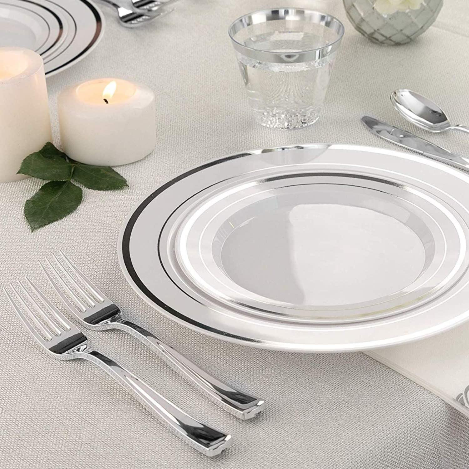 imageGlossy Gold Plastic Forks 75 Pack Heavy Weight Durable for Parties Stock Your HomeSilver