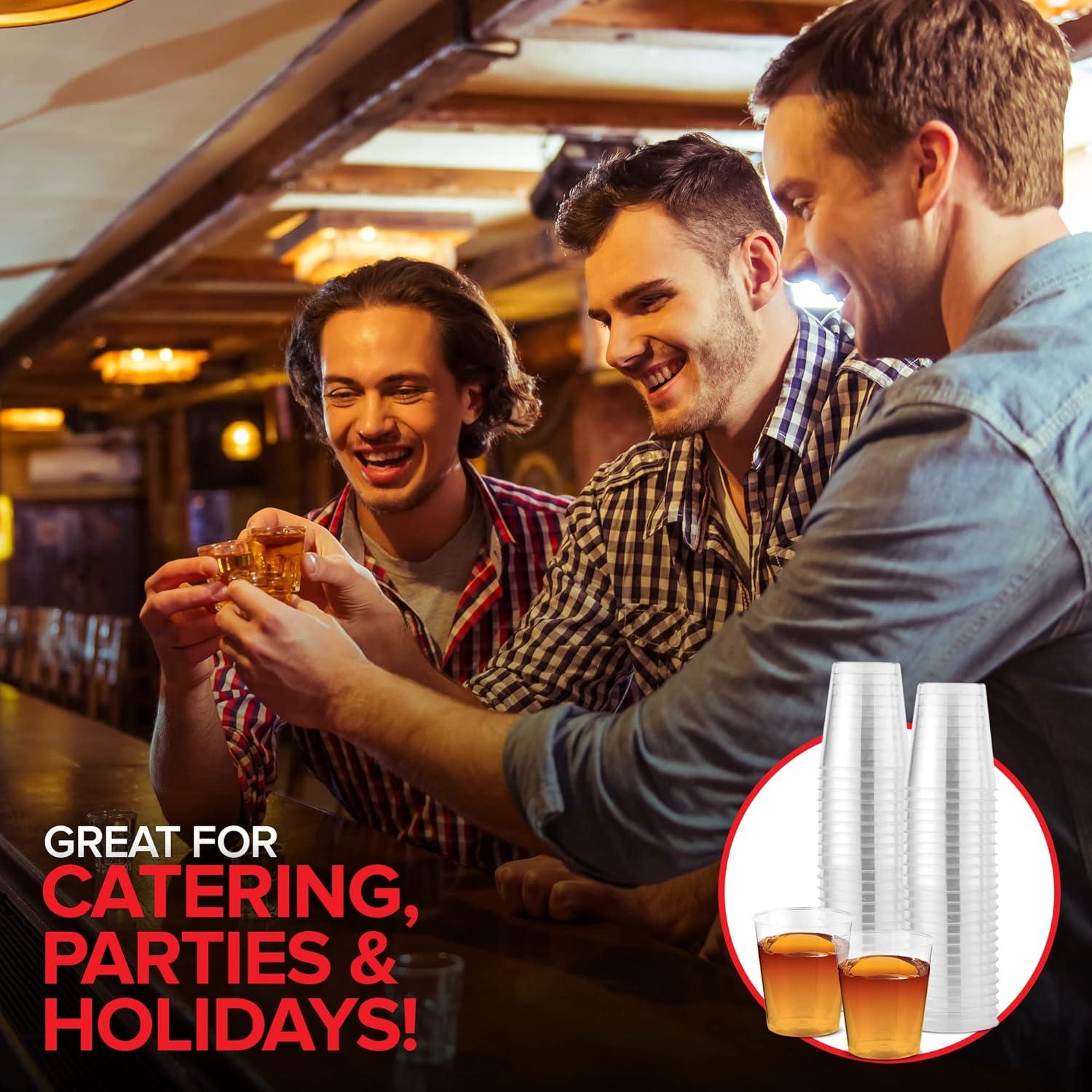 image1000 Plastic Shot Glasses 15 Oz Disposable Cups 15 Ounce Shot Glasses Ideal for Whiskey Wine Tasting Food Sampling and Sauce Dipping at Catered Events Parties and Weddings Clear250 Pack