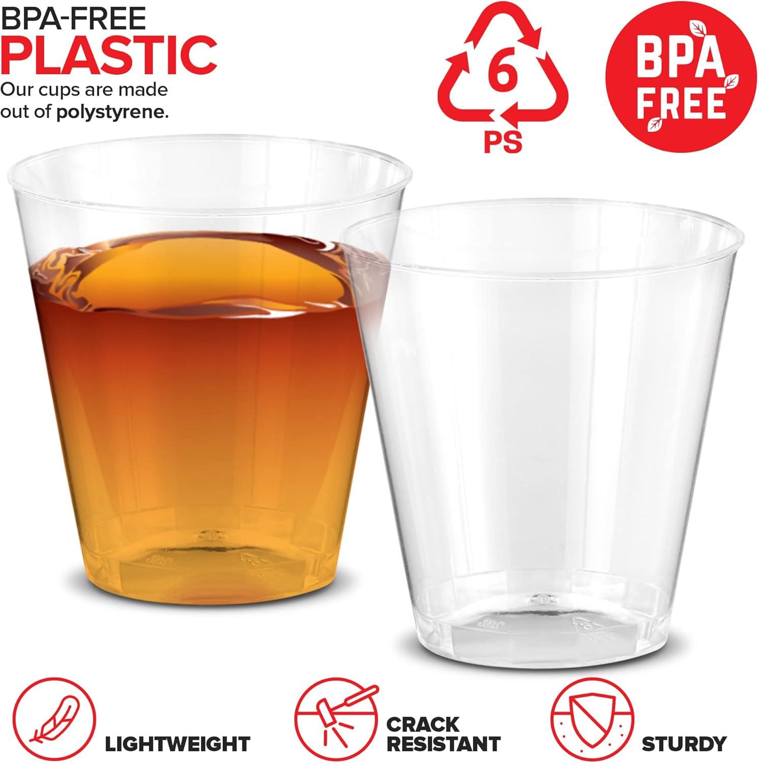 image1000 Plastic Shot Glasses 15 Oz Disposable Cups 15 Ounce Shot Glasses Ideal for Whiskey Wine Tasting Food Sampling and Sauce Dipping at Catered Events Parties and Weddings Clear2000 Pack
