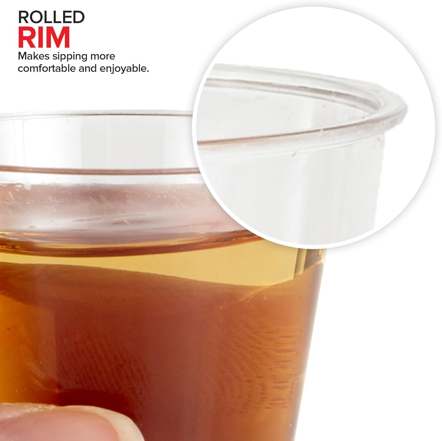 image1000 Plastic Shot Glasses 15 Oz Disposable Cups 15 Ounce Shot Glasses Ideal for Whiskey Wine Tasting Food Sampling and Sauce Dipping at Catered Events Parties and Weddings Clear250 Pack