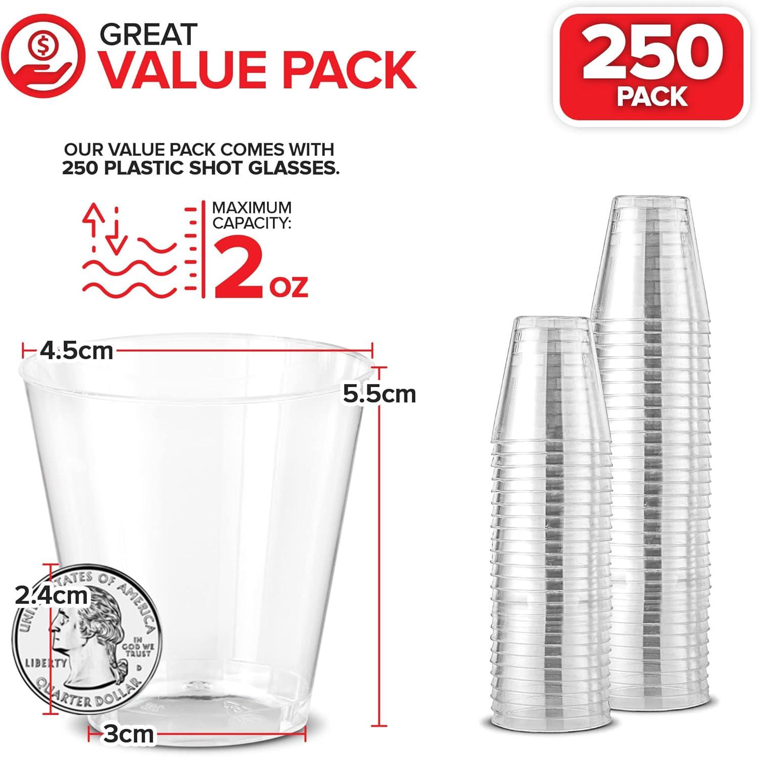image1000 Plastic Shot Glasses 15 Oz Disposable Cups 15 Ounce Shot Glasses Ideal for Whiskey Wine Tasting Food Sampling and Sauce Dipping at Catered Events Parties and Weddings Clear250 Pack