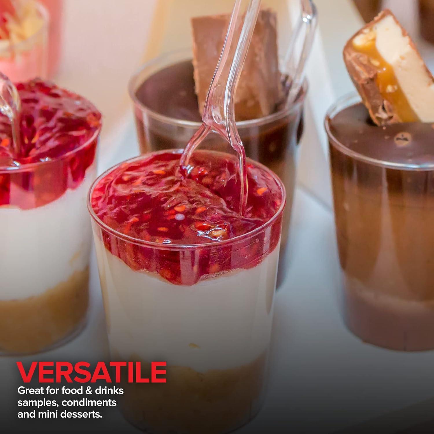 image1000 Plastic Shot Glasses 15 Oz Disposable Cups 15 Ounce Shot Glasses Ideal for Whiskey Wine Tasting Food Sampling and Sauce Dipping at Catered Events Parties and Weddings Clear100 Pack