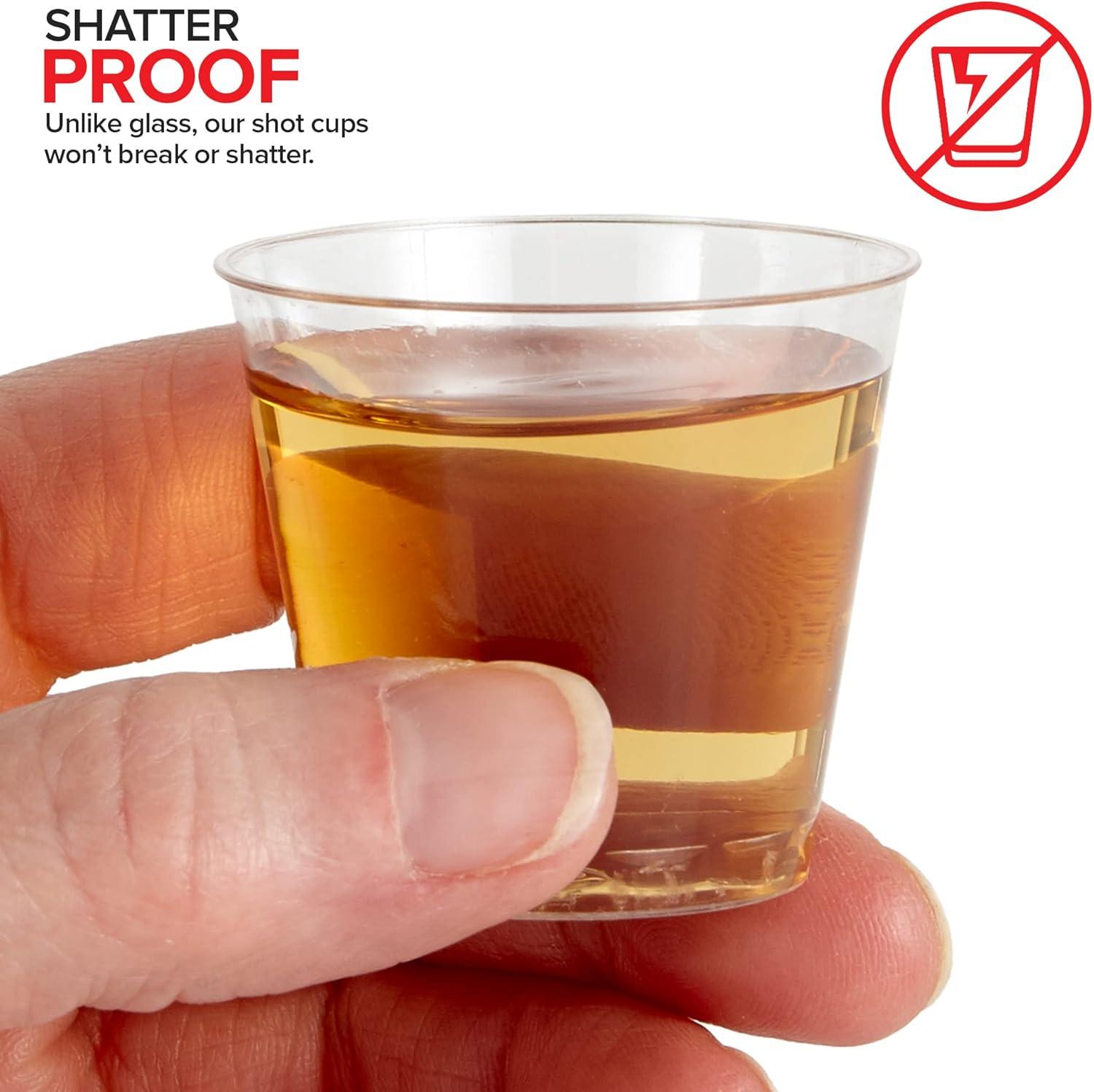 image1000 Plastic Shot Glasses 15 Oz Disposable Cups 15 Ounce Shot Glasses Ideal for Whiskey Wine Tasting Food Sampling and Sauce Dipping at Catered Events Parties and Weddings Clear500 Pack