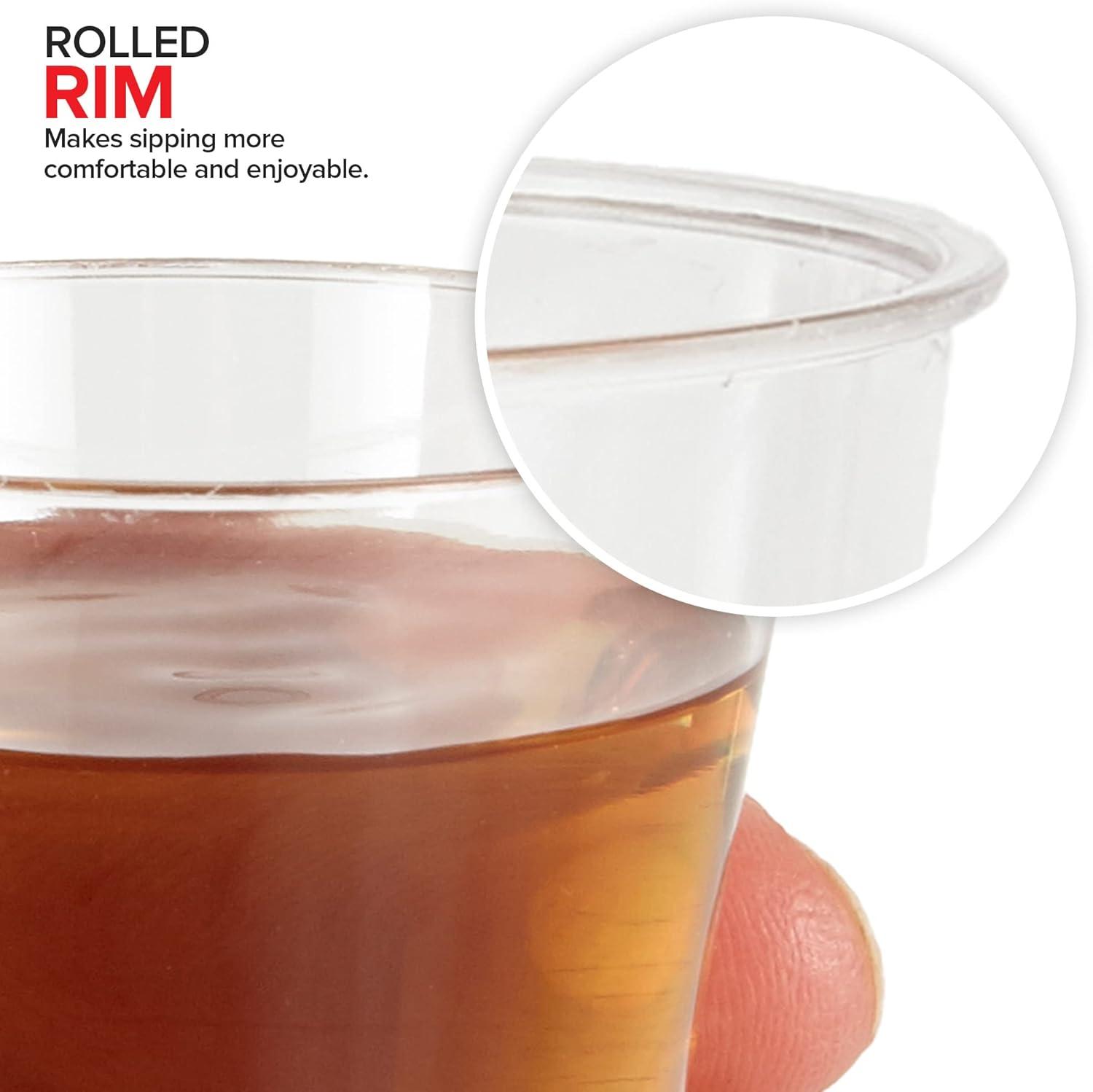 image1000 Plastic Shot Glasses 15 Oz Disposable Cups 15 Ounce Shot Glasses Ideal for Whiskey Wine Tasting Food Sampling and Sauce Dipping at Catered Events Parties and Weddings Clear250 Pack